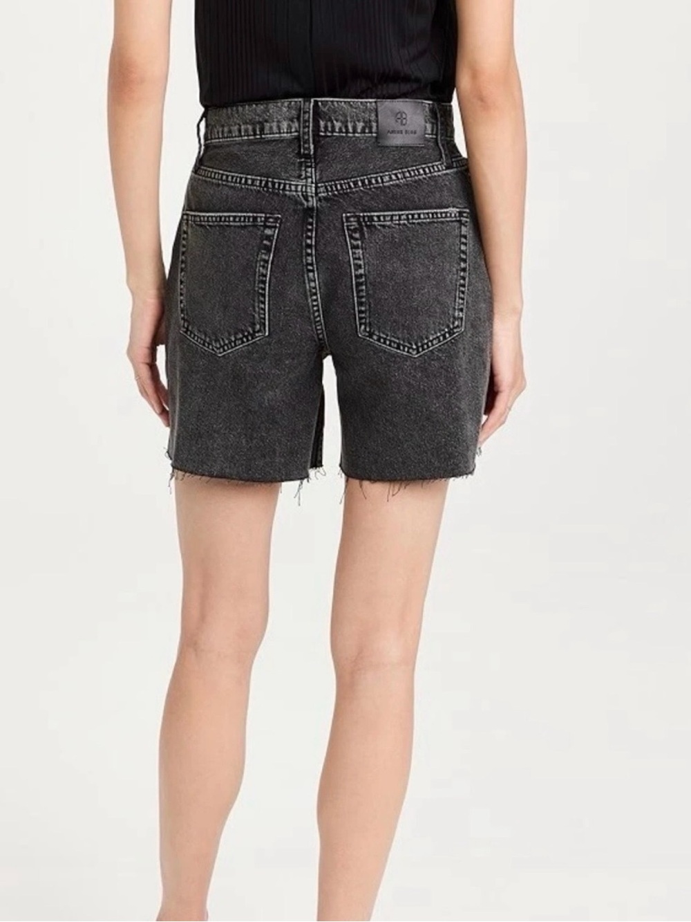 Anine Bing Kat Denim Shorts Washed Black - Picture 2 of 12